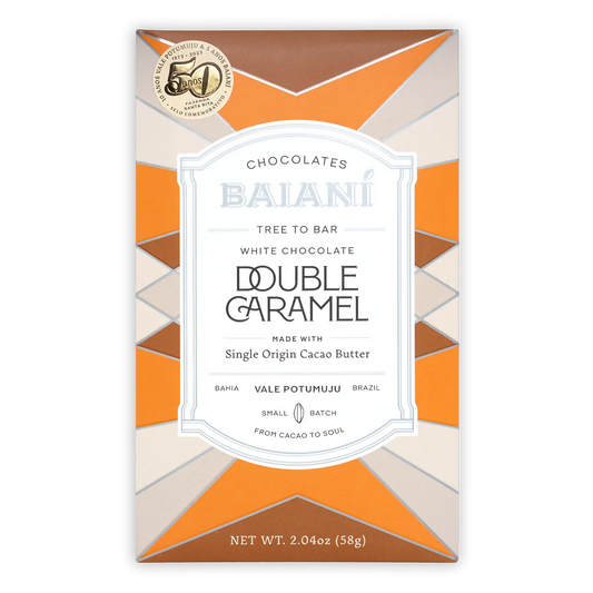 Image of the front of Baiani Double Caramel White Chocolate