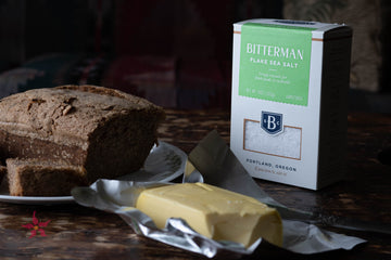 Banana Bread with Butter and Flaky Sea Salt