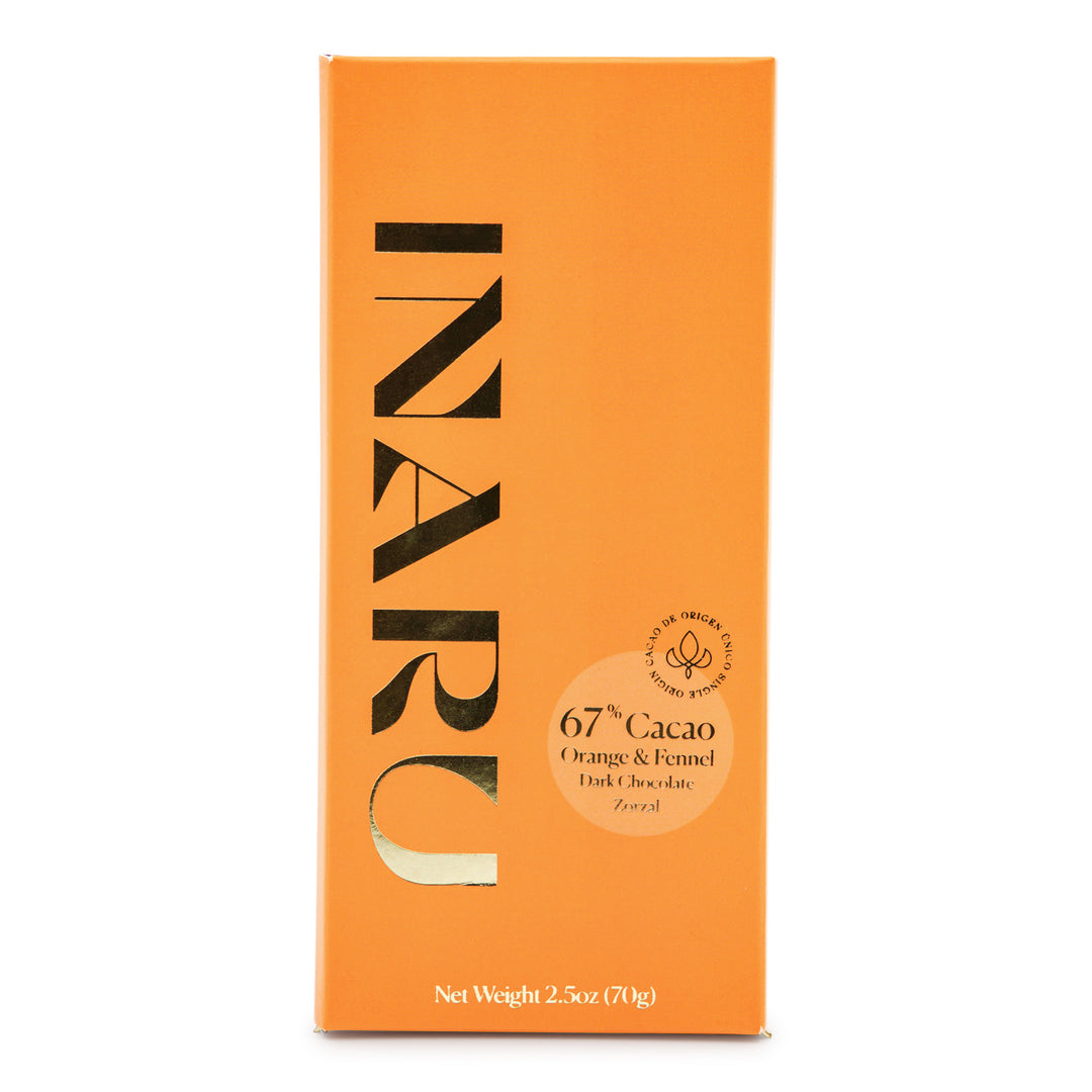 INARU Dominican Republic 67% Dark Chocolate with Orange and Fennel