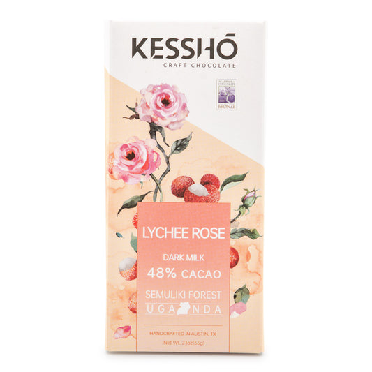 Kesshō Lychee Rose 48% Milk Chocolate