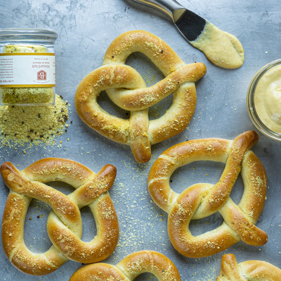 mustard salt and pretzel
