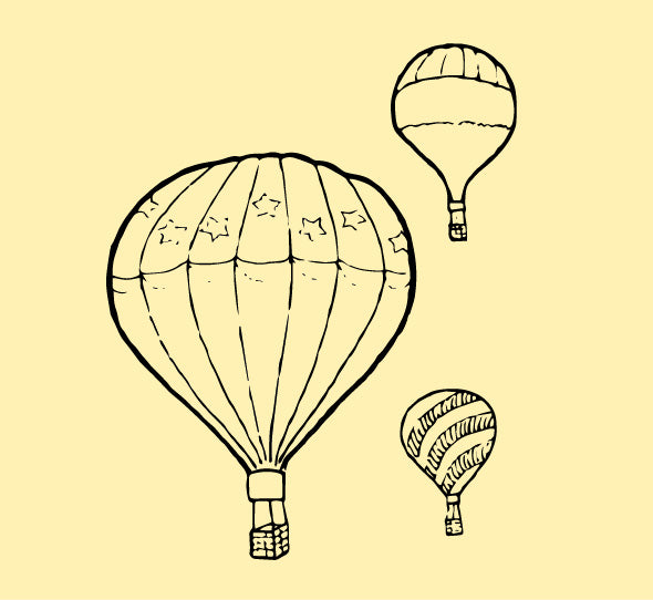 hot air balloon sketch by jill