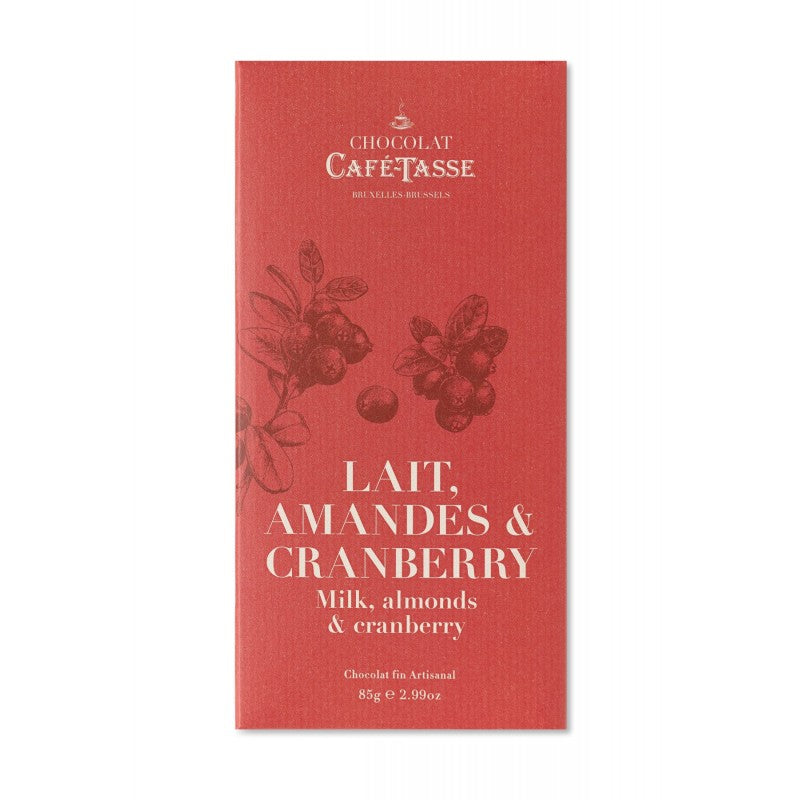 Image of Cafe Tasse Milk Chocolate with Cranberries and Almonds