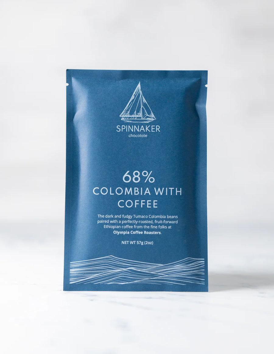 Image of Spinnaker Chocolate Colombia 68% Dark Chocolate with Coffee