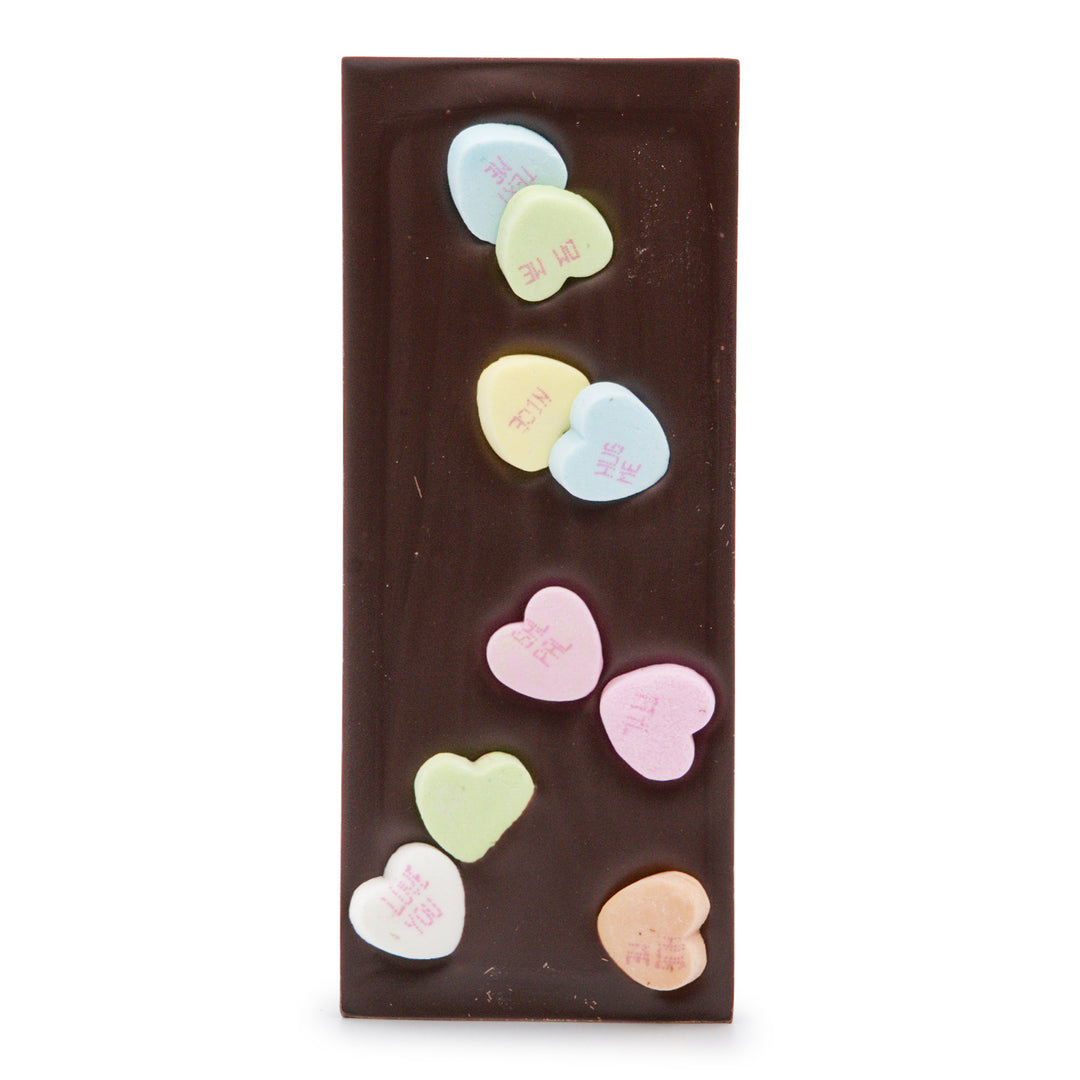 The Meadow Dark Chocolate with Iconic Conversation Hearts