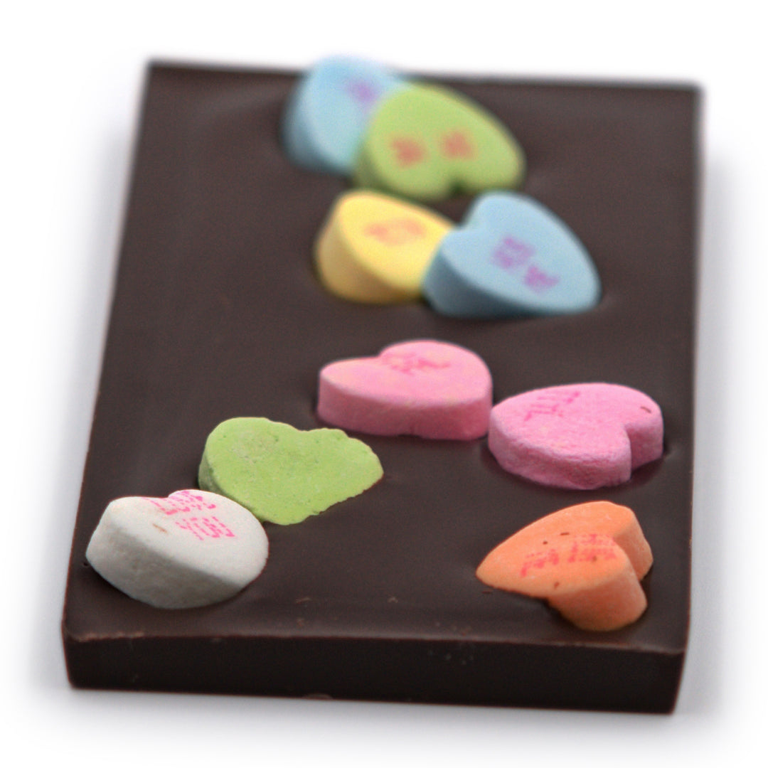 The Meadow Dark Chocolate with Iconic Conversation Hearts