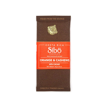 Image of Sibo 63% Dark Milk Chocolate with Cashew and Orange Zest