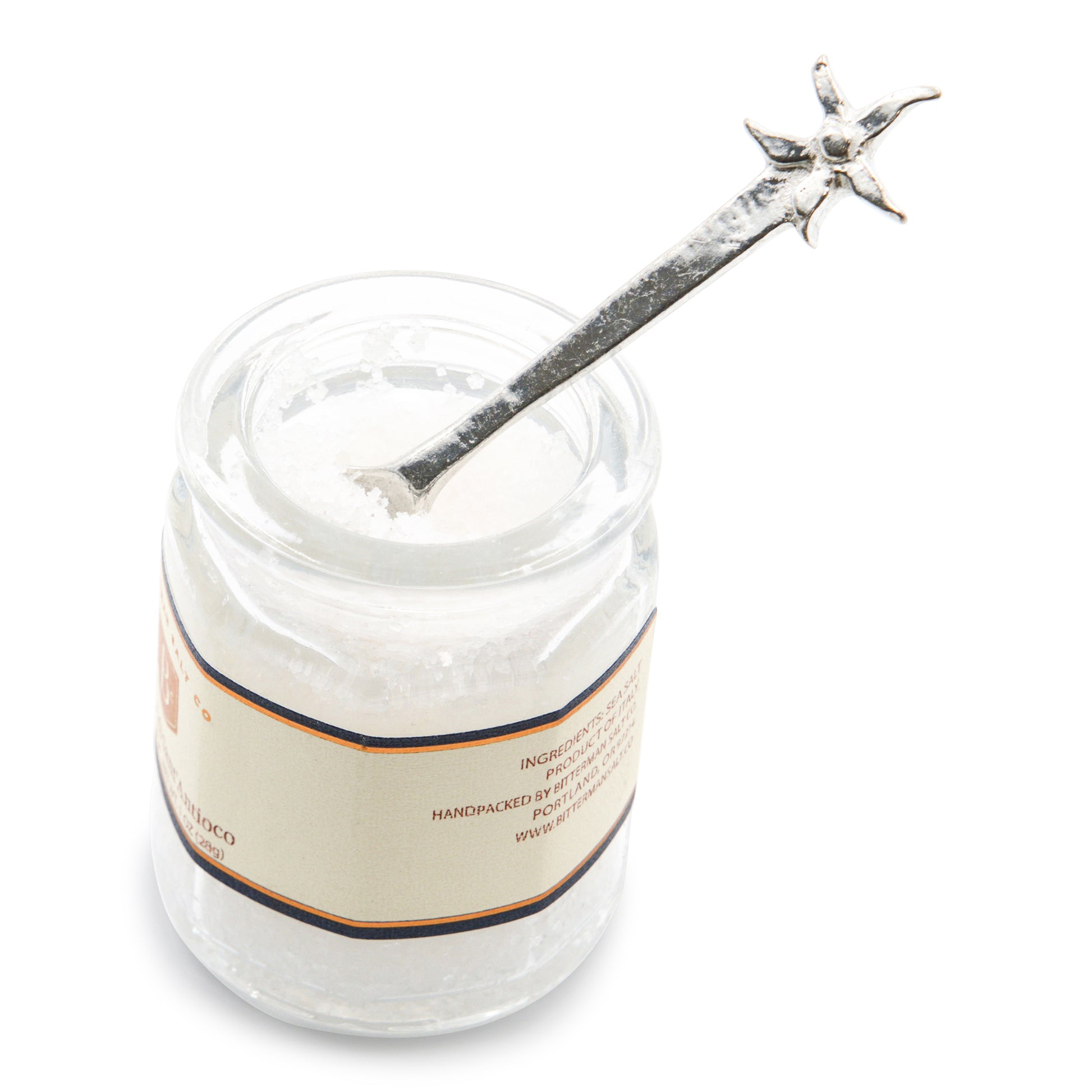 The Meadow Pewter Salt Spoon - Flower Tip in salt