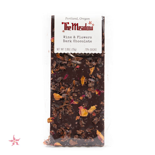 The Meadow Dark Chocolate with Rose Petals and Nibs