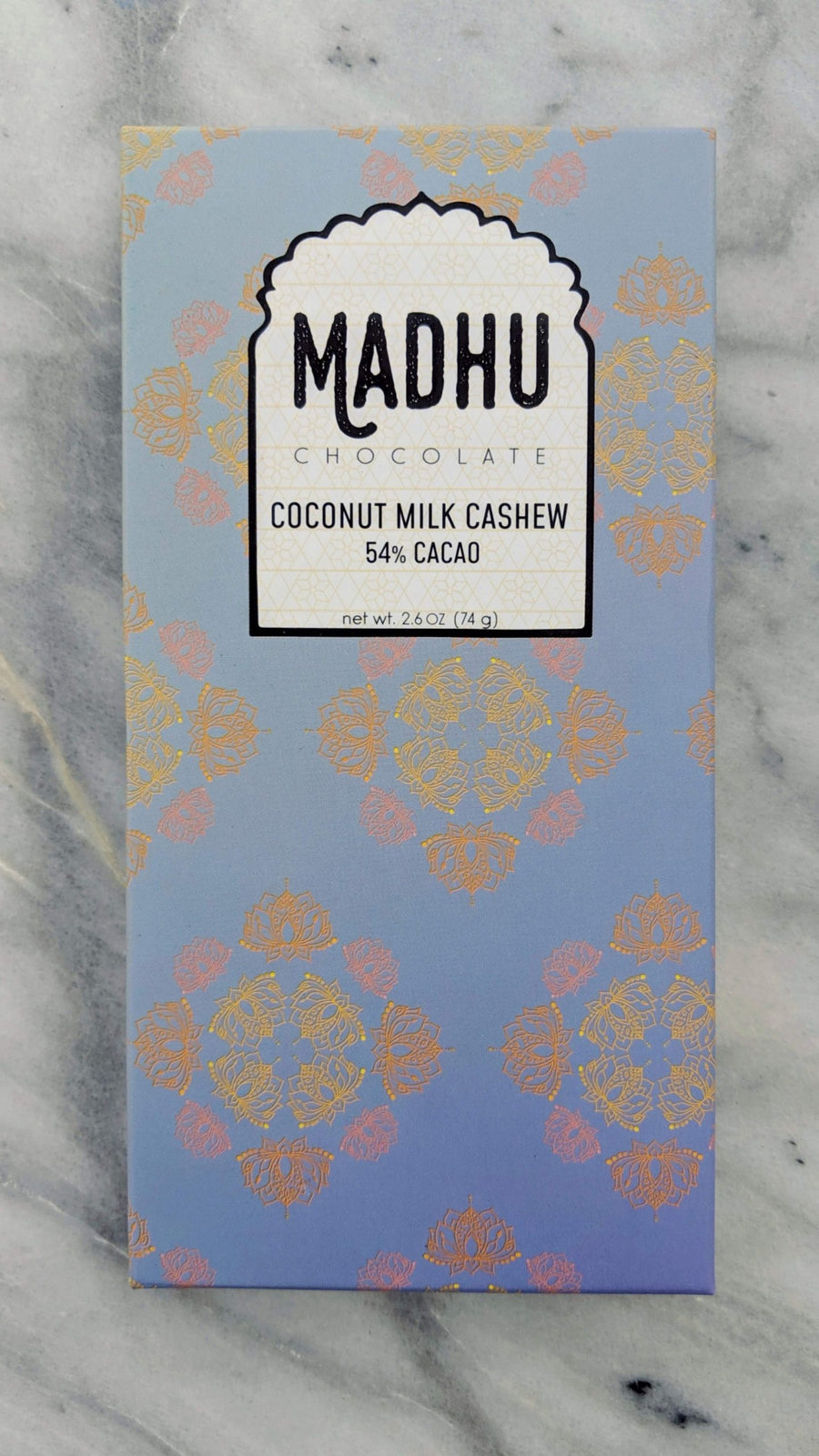 Madhu Chocolate 54% Dark Chocolate with Coconut Milk and Cashew