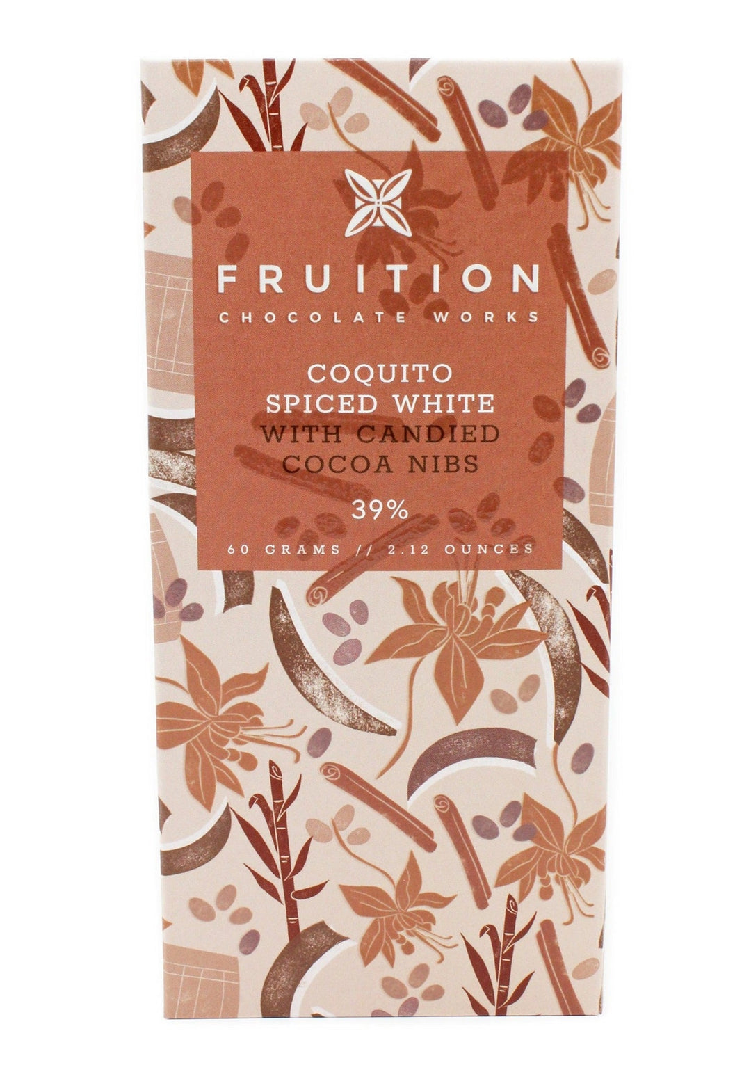 Fruition Coquito Spiced White Chocolate 39% with Candied Cocoa Nibs