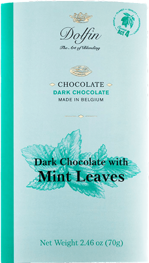 Dolfin 52% Dark Chocolate with Mint Leaves