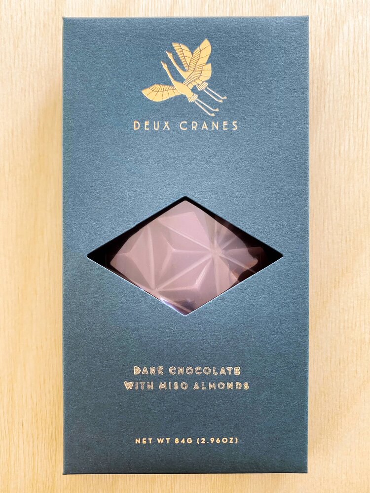 Deux Cranes 70% Dark Chocolate with Miso Almonds