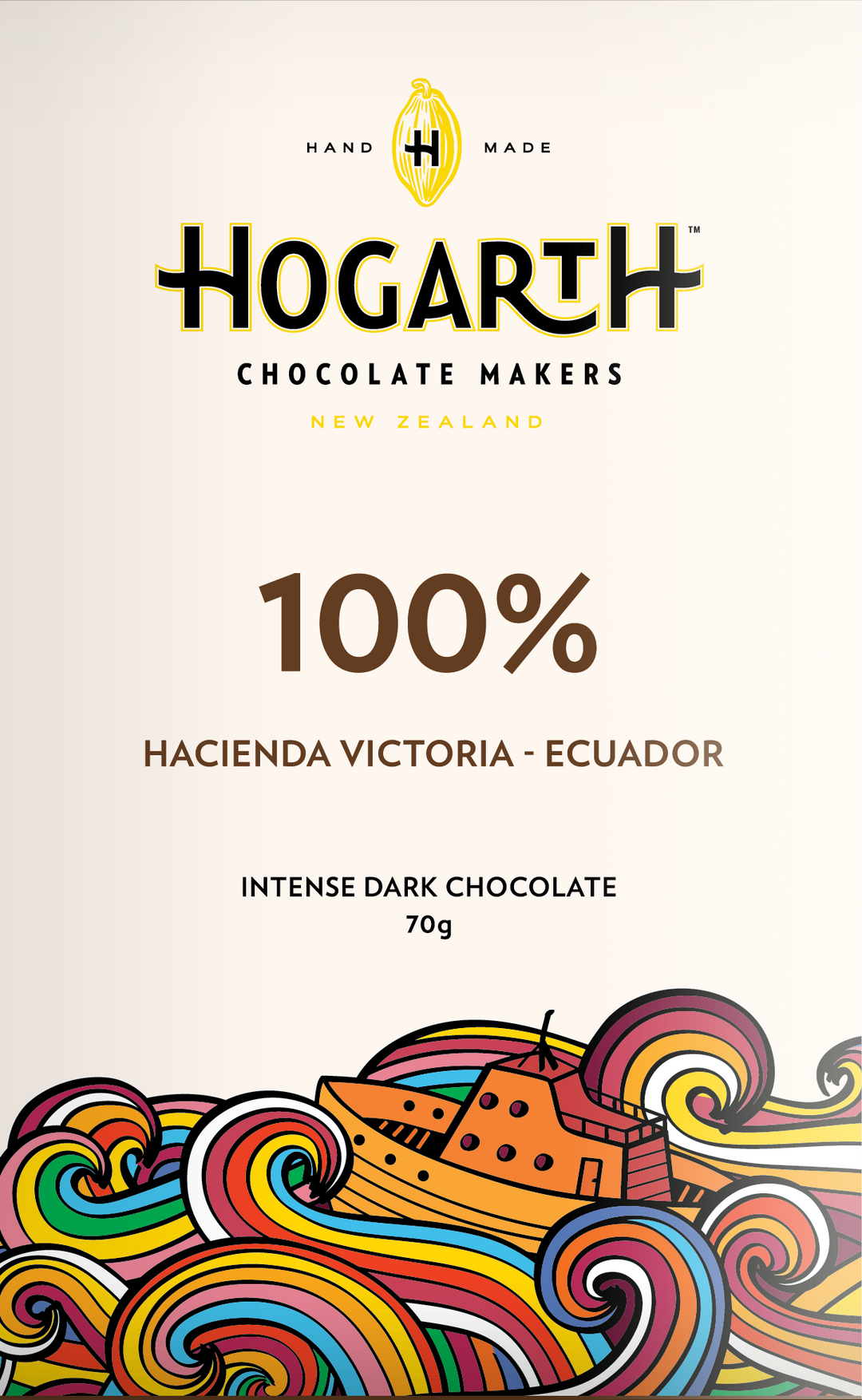 Hogarth Chocolate Hacienda Victoria Ecuador 100% Dark Chocolate
