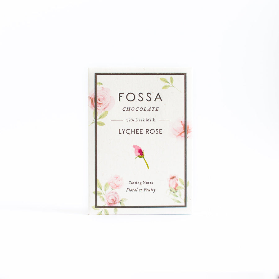 Fossa 52% Milk Chocolate with Lychee and Rose