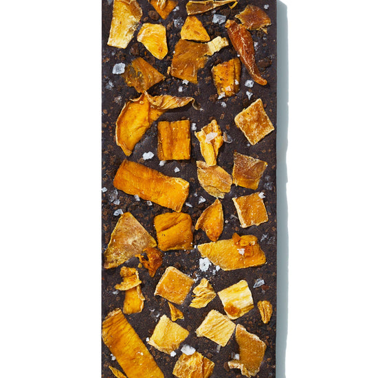 Spring and Mulberry Dark Chocolate with Mango, Urfa Chile, and Black Lime