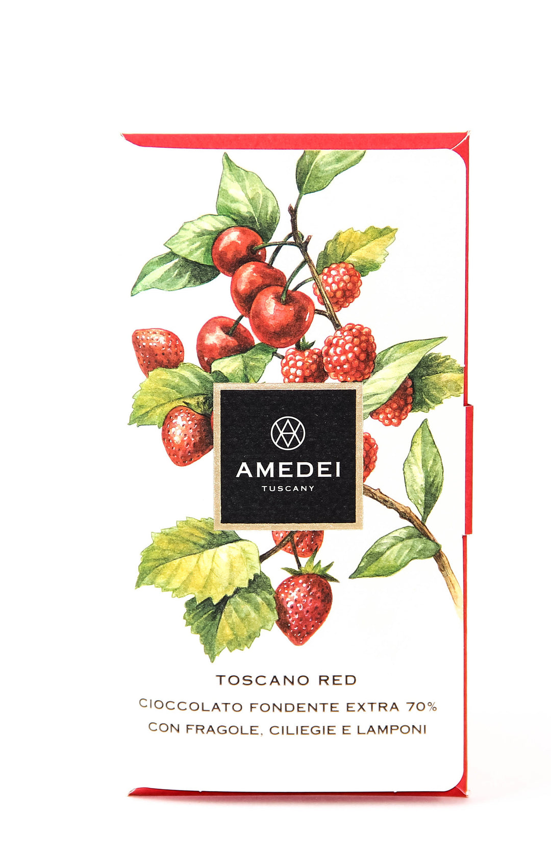 Amedei Toscano Red 70% Dark Chocolate with Cherries, Strawberries and Raspberries