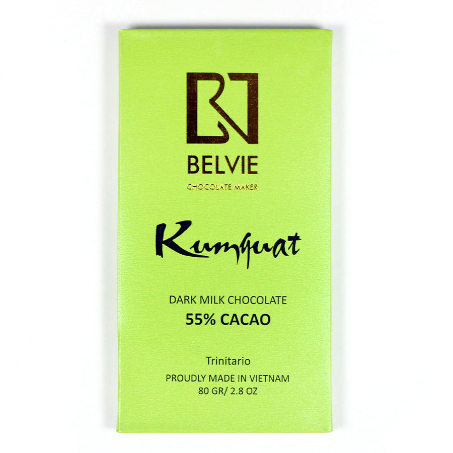 Belvie 55% Dark Milk Chocolate with Kumquat