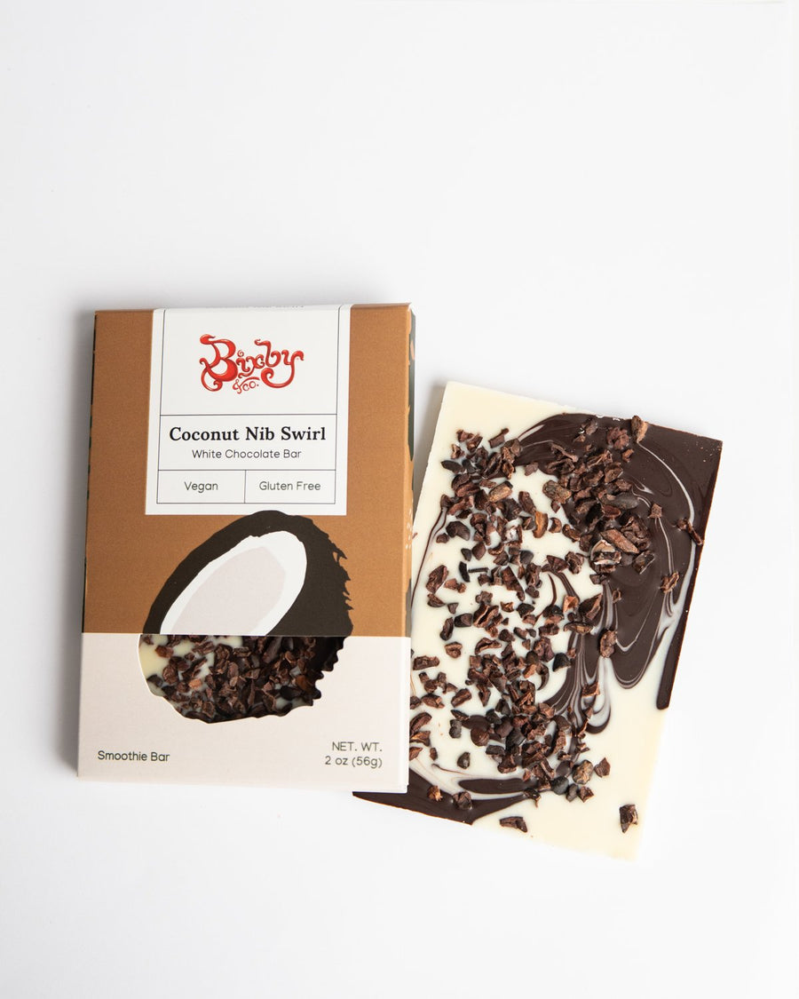 Bixby White Chocolate with a Dark Chocolate Swirl and Cocoa Nibs