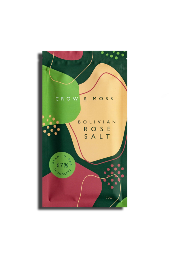 Crow & Moss 67% Dark Chocolate with Bolivian Rose Salt