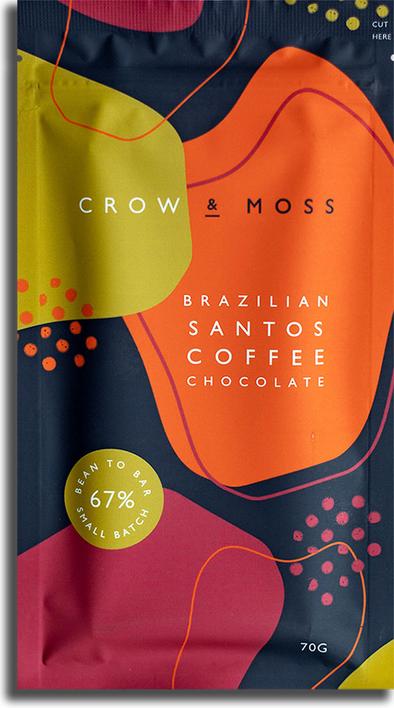 Crow & Moss 67% Dark Chocolate with Brazilian Santos Coffee