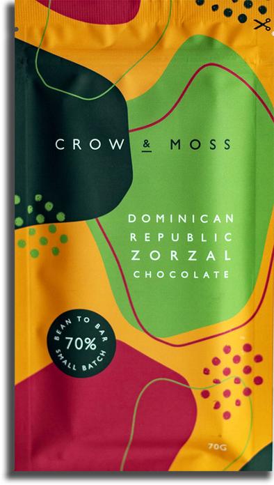 Crow & Moss 70% Dominican Republic Zorzal Dark Chocolate