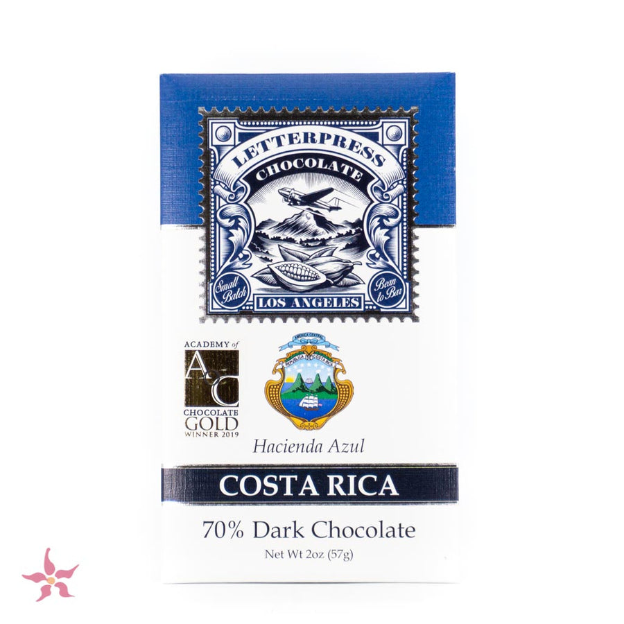 LetterPress Chocolate Costa Rica Hacienda Azul 70% Dark Chocolate