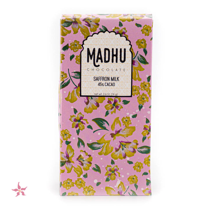 Madhu Chocolate 45% Milk Chocolate with Saffron