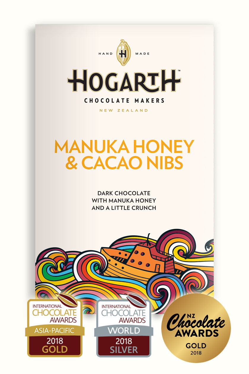 Hogarth Chocolate 66% Dark Chocolate with Manuka Honey and Cacao Nibs