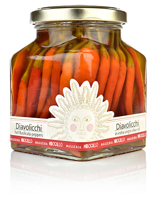 Diavolicchi Hot Peppers in Extra Virgin Olive Oil from Italy