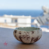 sea urchin salt cellar made by sifnos stoneware in sifnos, greece