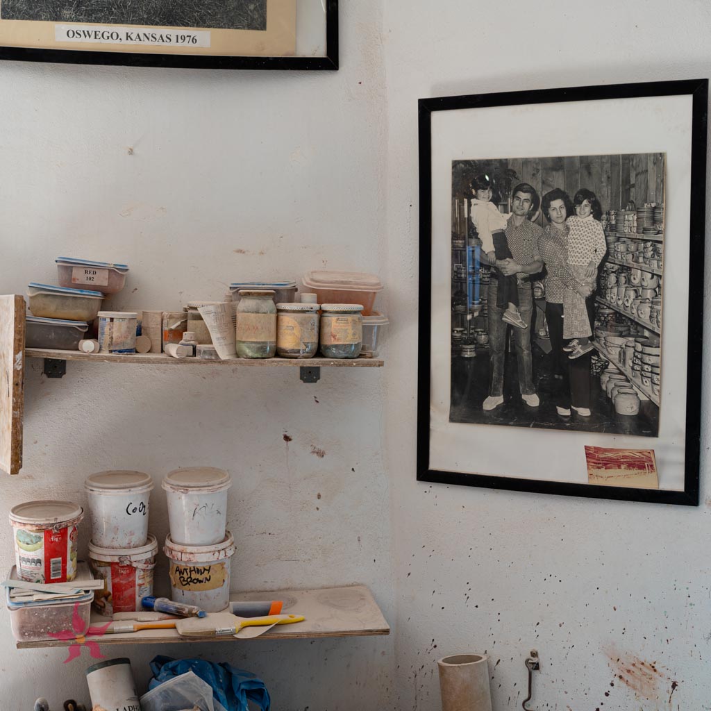 interior of the pottery studio at sifnos stoneware on sifnos island, greece